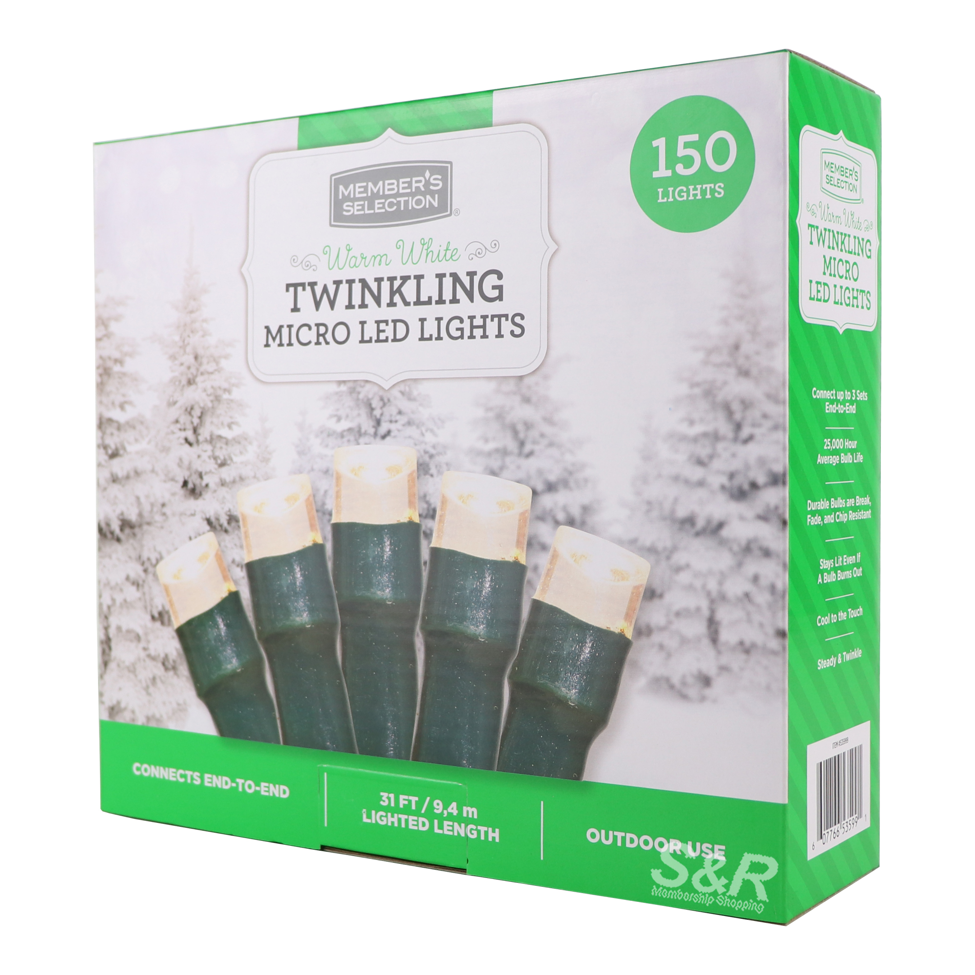 Member's Selection Warm White Twinkling Micro LED 150 Lights Member's Selection Warm White Twinkling Micro LED 150 Lights